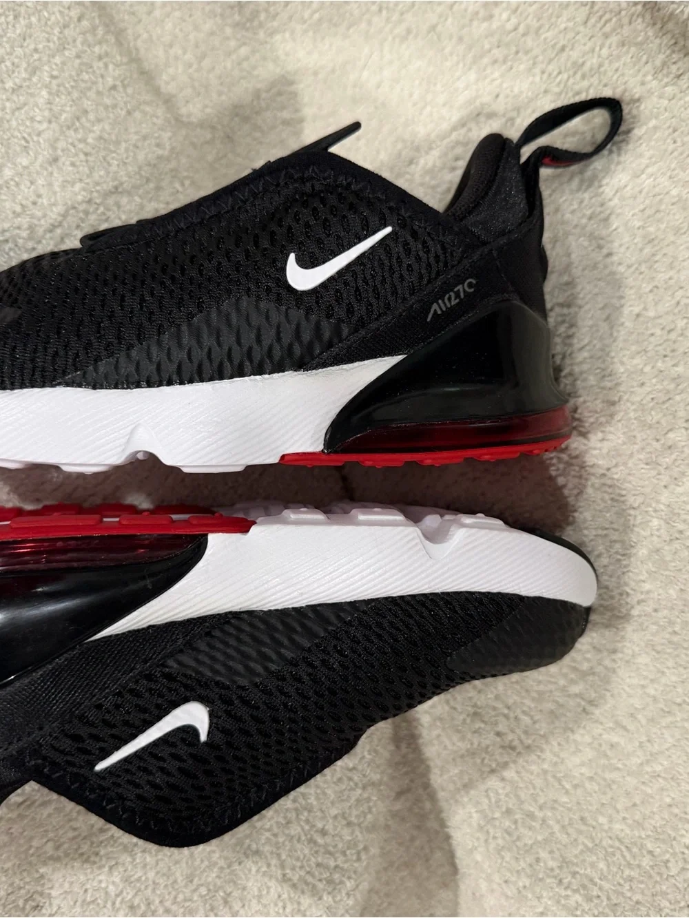 Nike Black White Red Air Max Slip-On Sneakers